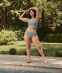 The High Leg Mid Rise Bikini Bottom - Terrace Floral