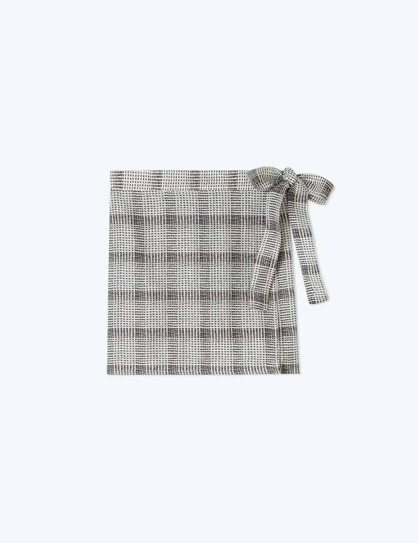 The Wrap Cover-Up Skirt - Modern Plaid in White Sand